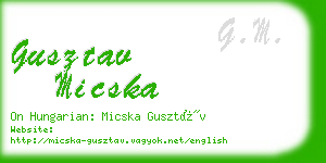gusztav micska business card
